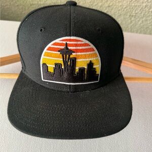 Black Seattle Skyline Cap